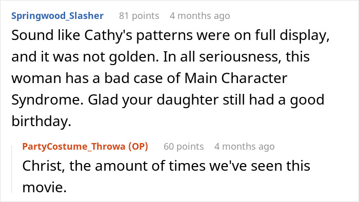 Reddit comment describing Cathy's patterns and Main Character Syndrome. Stepmom K-pop character, kid's birthday. Reddit comment describing Cathy's patterns and Main Character Syndrome. Stepmom K-pop character, kid's birthday.