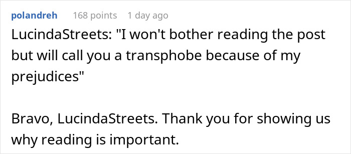 A Reddit comment highlighting the importance of reading context about the bro and the dress at the wedding. A Reddit comment highlighting the importance of reading context about the bro and the dress at the wedding.