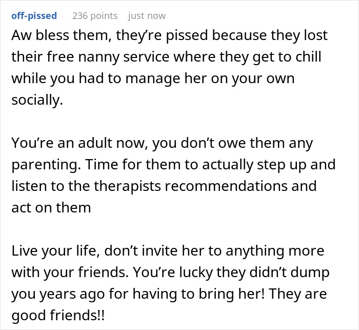 Parents Force Teen To Have Autistic Sis At All Bday Parties, Mad When She Does 18th Bday Differently Parents Force Teen To Have Autistic Sis At All Bday Parties, Mad When She Does 18th Bday Differently
