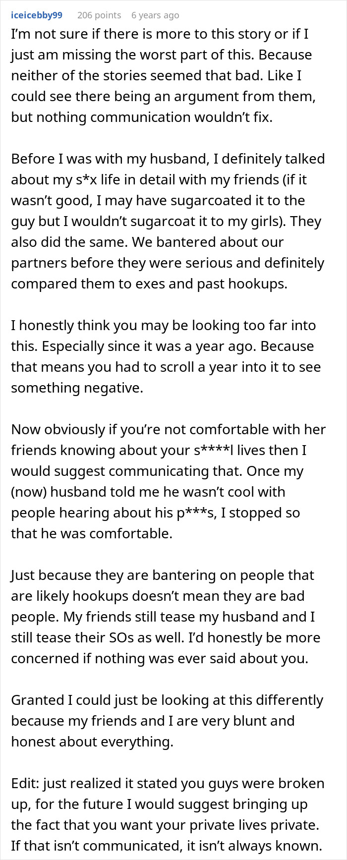 A comment on social media about a guy who met the one, and then accidentally peeked at her phone.