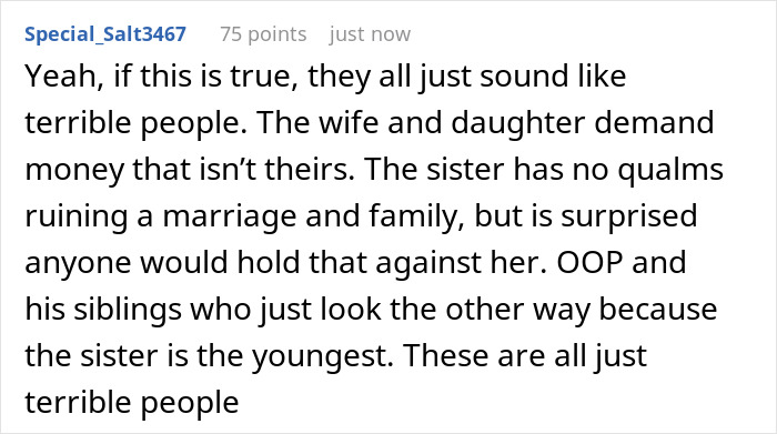 Reddit comment describing the people involved as terrible, linking to a daughter losing her college fund. Reddit comment describing the people involved as terrible, linking to a daughter losing her college fund.