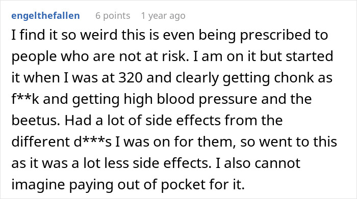A screenshot of a Reddit comment about someone who lost more than just weight chasing the perfect body.