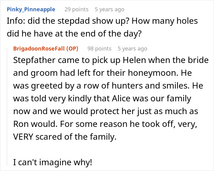 A screenshot of a Reddit thread discussing how an insane MIL sabotaged the wedding, with guests mobilizing at 4 AM to save the day. A screenshot of a Reddit thread discussing how an insane MIL sabotaged the wedding, with guests mobilizing at 4 AM to save the day.