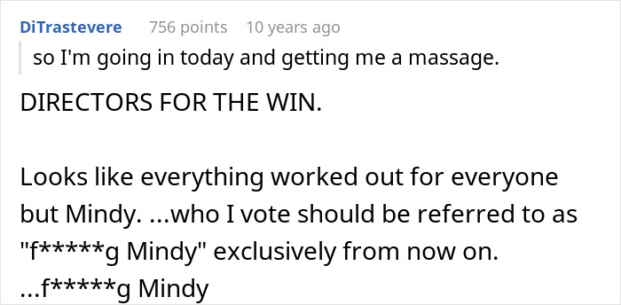 The Internet gives advice that solves everything for the woman who trusts her older friend; Mindy gets what she deserves.