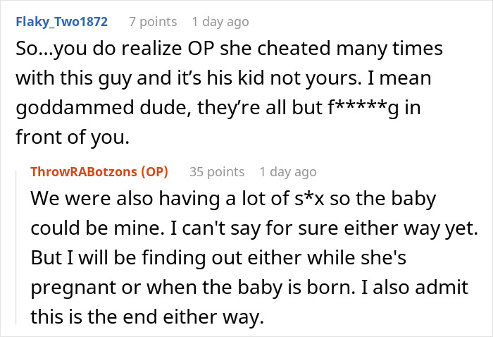 Man suspicious on wife's phone. Her reaction is weird. OP: She cheated many times. The baby is his.