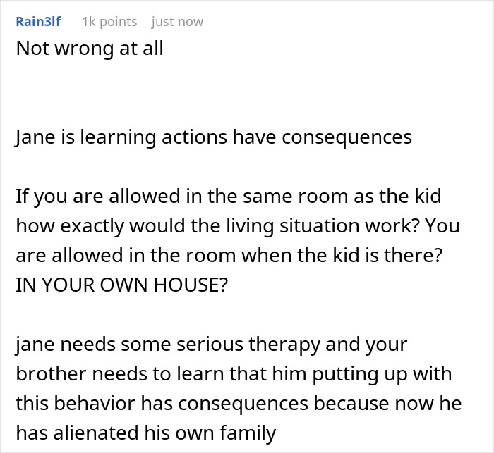 A screenshot of a Reddit comment discussing the delulu mom and dad's family situation, emphasizing consequences.