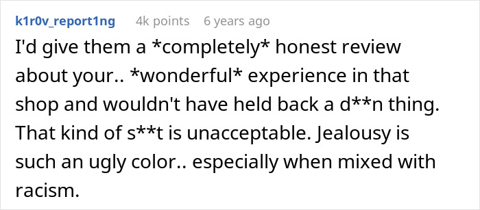 A comment about a racist Karen acting psycho on a Black woman for owning an expensive phone and calling cops. A comment about a racist Karen acting psycho on a Black woman for owning an expensive phone and calling cops.