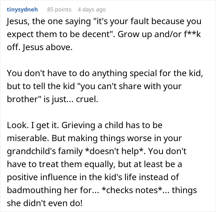 Woman Lets Her Husband Go Hard On His Ex-In-Laws After Her Son Starts Asking Painful Questions