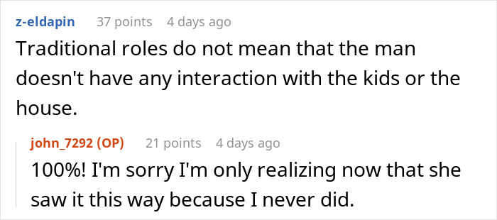 Christian Guy Agrees To Strict Gender Roles In The Family, Upset Wife Actually Enforces Them