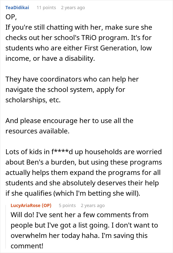 A teen escapes controlling mom, finding resources like a TRIO program to navigate a new life. A teen escapes controlling mom, finding resources like a TRIO program to navigate a new life.