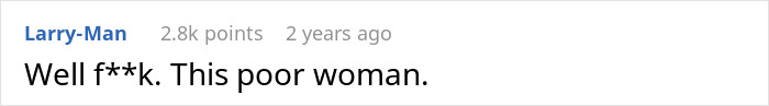 A comment expressing sympathy for the woman after her husband's violent reaction to allergic SIL. A comment expressing sympathy for the woman after her husband's violent reaction to allergic SIL.