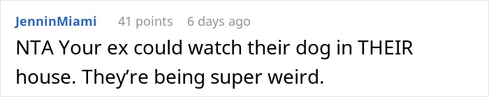 A Reddit comment on a guy not wanting his ex-wife staying in his home, suggesting the ex stay at the friends house. A Reddit comment on a guy not wanting his ex-wife staying in his home, suggesting the ex stay at the friends house.