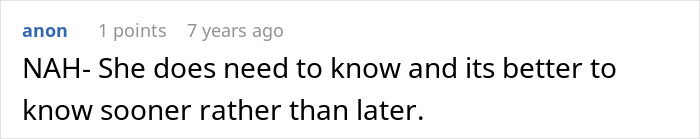 A comment advises a husband to share sad news with his wife sooner rather than later, after a trip. A comment advises a husband to share sad news with his wife sooner rather than later, after a trip.