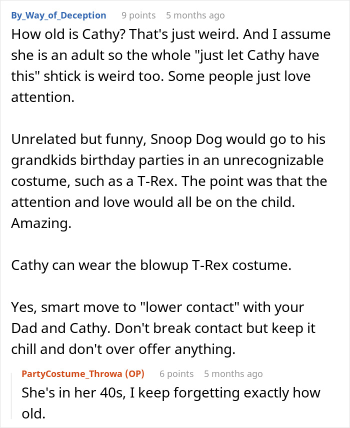 A comment about a Stepmom K-Pop character incident, questioning the Stepmom's age and attention-seeking behavior. A comment about a Stepmom K-Pop character incident, questioning the Stepmom's age and attention-seeking behavior.