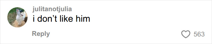 A comment stating 'i don't like him' in reference to the viral World Cup moment. A comment stating 'i don't like him' in reference to the viral World Cup moment.