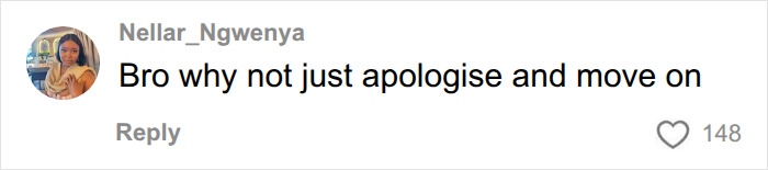 A social media comment from Nellar_Ngwenya saying, Bro why not just apologise and move on, about the viral World Cup moment. A social media comment from Nellar_Ngwenya saying, Bro why not just apologise and move on, about the viral World Cup moment.