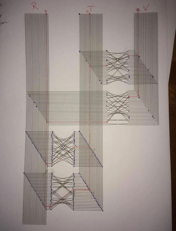 A hand-drawn diagram with intricate lines and dots on paper, one of 65 camera roll photos.