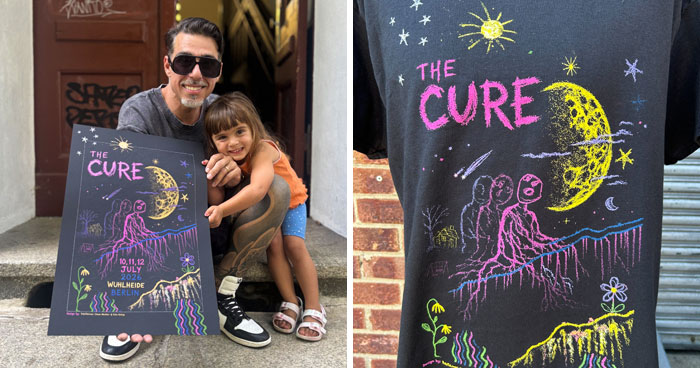A Tattoo Artist Turned His Three-Year-Old Daughter’s Chalk Drawings Into A Poster For The Cure’s Berlin Concerts