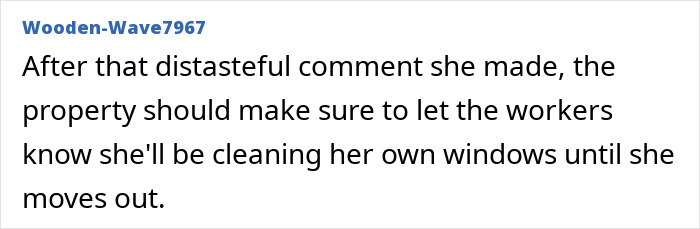 A comment suggesting the Karen should clean her own windows after being ballistic on the Hispanic window washer. A comment suggesting the Karen should clean her own windows after being ballistic on the Hispanic window washer.