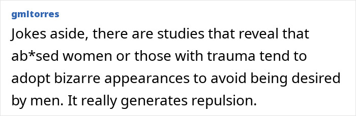 Screenshot of online comment about women's appearances, discussing how men criticize women, and societal expectations. Screenshot of online comment about women's appearances, discussing how men criticize women, and societal expectations.