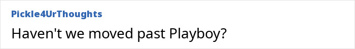 A comment about Playboy rebranding and bunnies, asking if we have moved past Playboy. A comment about Playboy rebranding and bunnies, asking if we have moved past Playboy.