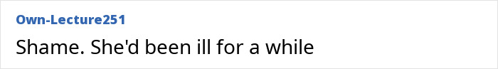 A comment about Bonnie Tyler passing away following medical emergency, noting she had been ill for a while. A comment about Bonnie Tyler passing away following medical emergency, noting she had been ill for a while.