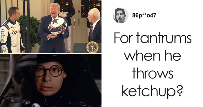 Trump Beams After He’s Gifted “Special Helmet,” But The Mockery Is Instantaneous And Hilarious