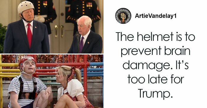 Trump Beams After He’s Gifted “Special Helmet,” But The Mockery Is Instantaneous And Hilarious