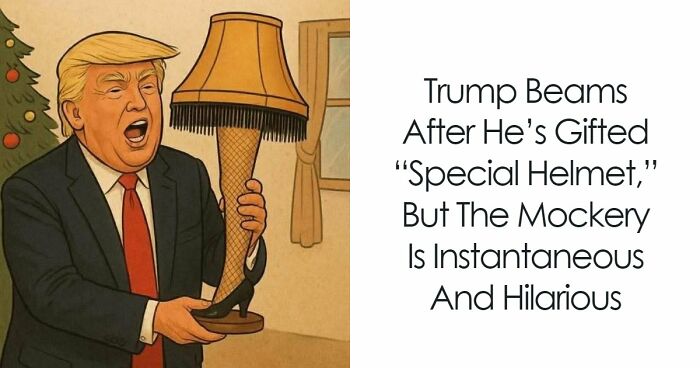 Trump Beams After He’s Gifted “Special Helmet,” But The Mockery Is Instantaneous And Hilarious