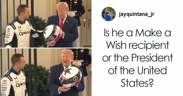Trump Beams After He’s Gifted “Special Helmet,” But The Mockery Is Instantaneous And Hilarious