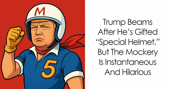 Trump Beams After He’s Gifted “Special Helmet,” But The Mockery Is Instantaneous And Hilarious