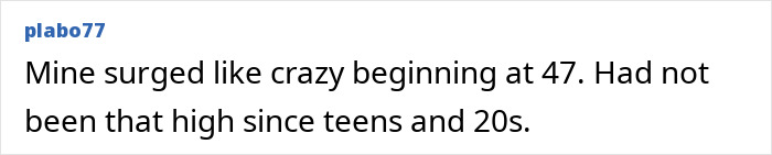 Screenshot of a user comment about surging libido at 47, relating to Kate Hudson's libido debate.