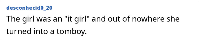 Screenshot of a comment from desconhecido0_20, 'The girl was an it girl and out of nowhere she turned into a tomboy.' Actress past transformation resurfaces, sparking discussion on criticism of women's appearances. Screenshot of a comment from desconhecido0_20, 'The girl was an it girl and out of nowhere she turned into a tomboy.' Actress past transformation resurfaces, sparking discussion on criticism of women's appearances.