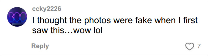 A comment that says I thought the photos were fake when I first saw this... wow lol, a meme. A comment that says I thought the photos were fake when I first saw this... wow lol, a meme.