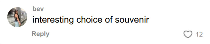 Screenshot of a comment from Bev saying interesting choice of souvenir referencing Erling Haaland viral raccoon memes. Screenshot of a comment from Bev saying interesting choice of souvenir referencing Erling Haaland viral raccoon memes.