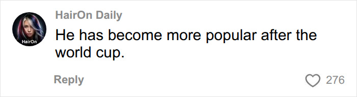A social media comment about Erling Haaland becoming more popular after the World Cup. A social media comment about Erling Haaland becoming more popular after the World Cup.