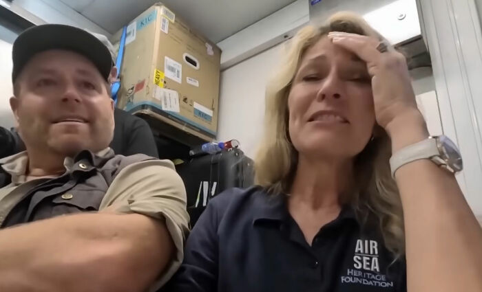 Researchers with the Air Sea Heritage Foundation emotional after finding the crashed Pan Am plane 74 years later. Researchers with the Air Sea Heritage Foundation emotional after finding the crashed Pan Am plane 74 years later.