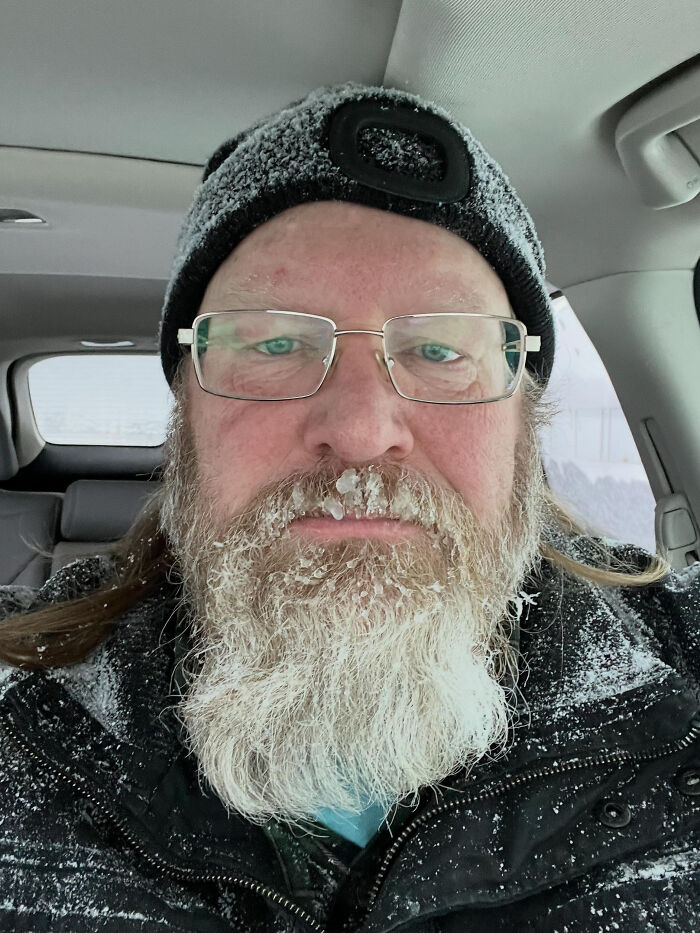 A man with a frosted beard and hat, embodying surprising facts that dont match peoples looks.