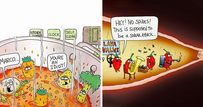 “Fruit Gone Bad”: 43 Funny Comics That Bring Produce And Objects To Life (New Pics)