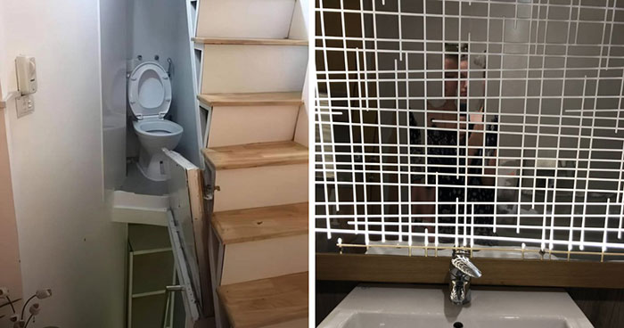69 Terribly Designed Bathrooms That Might Make You Relieved That You Don’t Have To Use Them