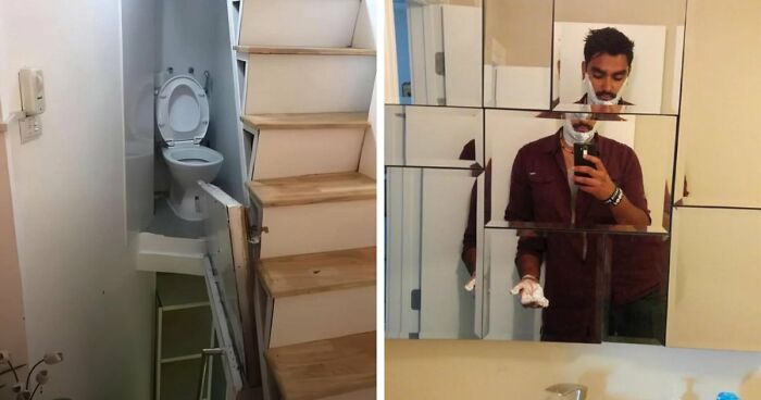 69 Terribly Designed Bathrooms That Might Make You Relieved That You Don’t Have To Use Them