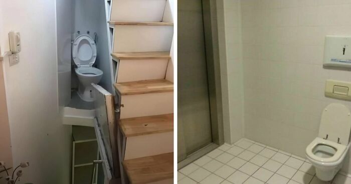 69 Terribly Designed Bathrooms That Might Make You Relieved That You Don’t Have To Use Them