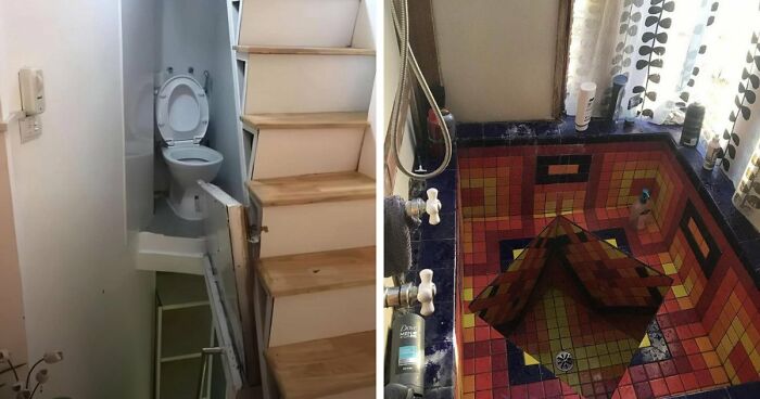 69 Terribly Designed Bathrooms That Might Make You Relieved That You Don’t Have To Use Them