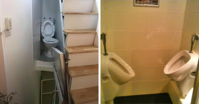 69 Terribly Designed Bathrooms That Might Make You Relieved That You Don’t Have To Use Them