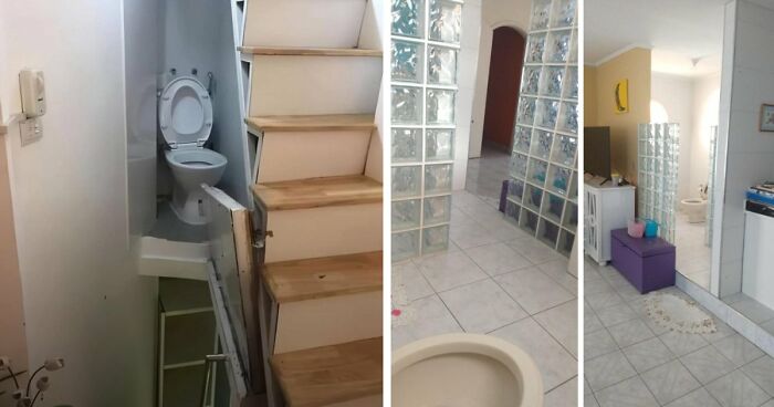 69 Terribly Designed Bathrooms That Might Make You Relieved That You Don’t Have To Use Them