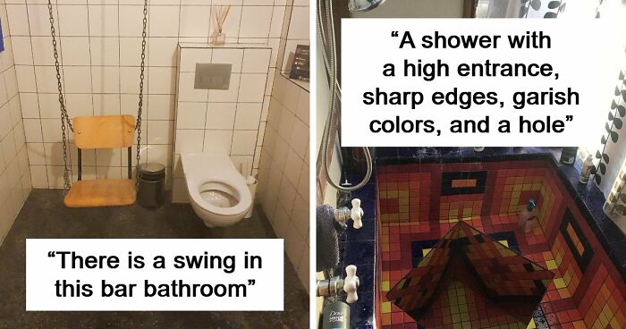 69 Terribly Designed Bathrooms That Might Make You Relieved That You Don’t Have To Use Them