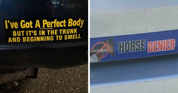 72 Funny, Wild, And Unfiltered Bumper Stickers That Made Drivers Do A Double Take (New Pics)