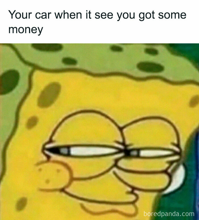 SpongeBob SquarePants with a suspicious, squinting expression, a popular ancient meme.