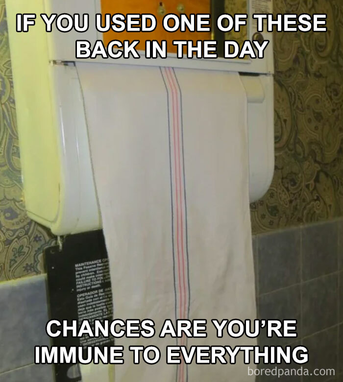 A classic cloth towel dispenser, a Gen X meme unlocking forgotten memories.