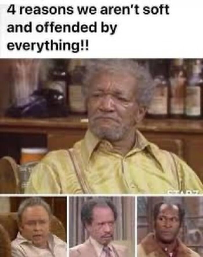 A collage of four expressive older men from classic TV shows, a Gen X meme about resilience.